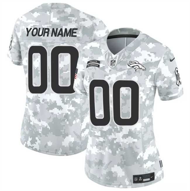 Womens Denver Broncos Active Player Custom 2024 F.U.S.E Arctic Camo Salute To Service Limited Stitched Jersey(Run Small)